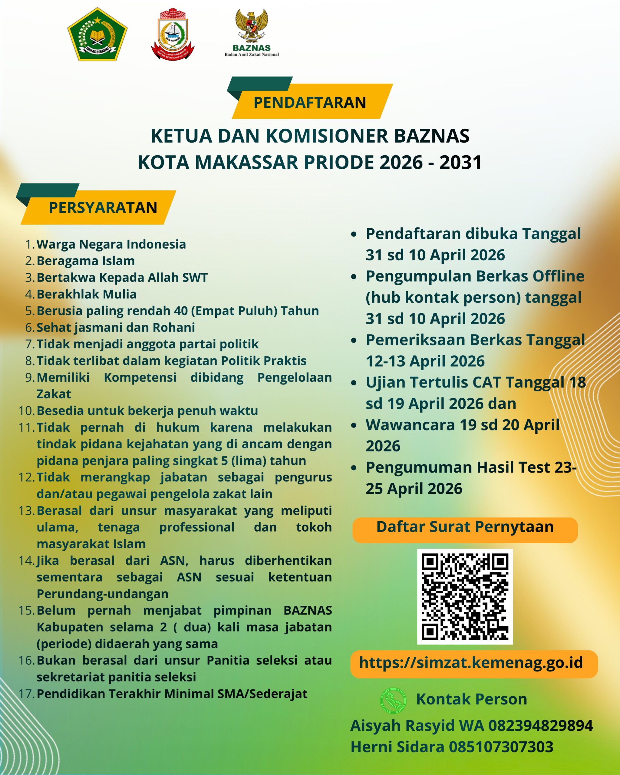 Pemkot Makassar Buka Seleksi Komisioner BAZNAS 2026–2031, Ini Syarat dan Jadwalnya